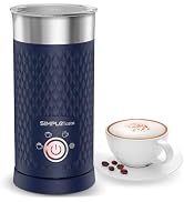 SIMPLETASTE Milk Frother, 4-in-1 Electric Automatic Milk Steamer, Blue | Warm and Cold Foam Maker...