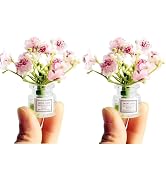 2Pcs Miniature Flowers in Vase Set - 1:6 Scale Dollhouse Décor with Realistic Details, Tiny Flora...
