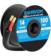 BAHIWOM 14 Gauge Speaker Wire 100ft CL3 Rated OFC 2-Conductor Speaker Cable Polarity Marked Coppe...