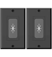 VCELINK Black Single-Gang Wall Plate Cable Pass-Through, Decorator Wall Plate Cover, Flexible Rub...