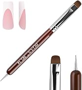 BQAN French Tip Brush Acrylic Nail Brush French Tip Clean up Brush 2 Way Nail Art Brushes with Do...