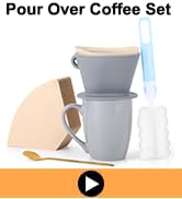 gray pour over coffee dripper set