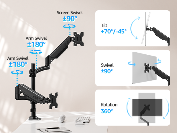 dual monitor arm