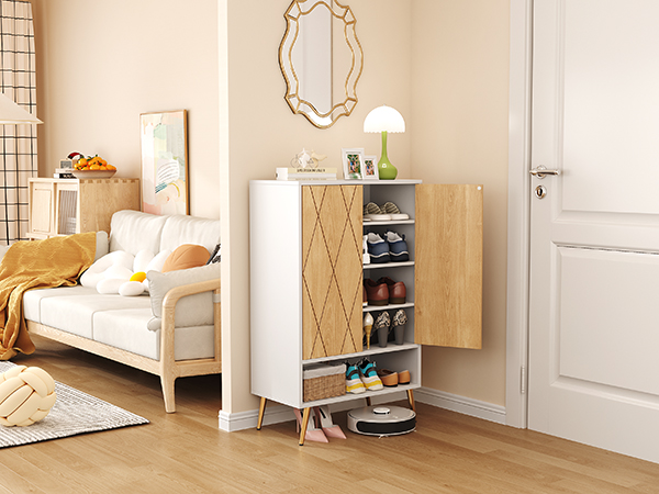 Narrow Shoe Cabinet for Front Door Entrance