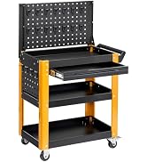 4-Tier Rolling Tool Cart on Wheels, 1000 LBS Tool Cart with Drawers | Utility Cart with Drawers W...
