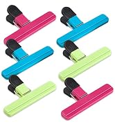 Ninth Five 6 Pack Chip Bag Clips, 6 Inch Large Size Assorted Colors Foods Snacks Bag Paper Clips,...