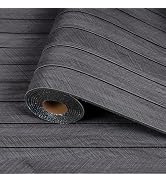 CRE8TIVE Charcoal Grey Wood Wall Panels Peel and Stick for Bedroom 12"x118" | Herringbone Oak Aco...