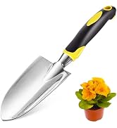 Garden Shovel Tool, Stainless Steel Heavy Duty Garden Trowel for Weeding | Soft Rubberized Non-Sl...