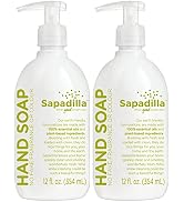 Sapadilla Liquid Hand Soap - Rosemary + Peppermint - Made with 100% Pure Essential Oil Blends, Cl...