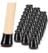 NETRIDDLE 24 PCS Chair Leg Floor Protectors for Hardwood Floors, Furniture Feet Silicone Covers &...