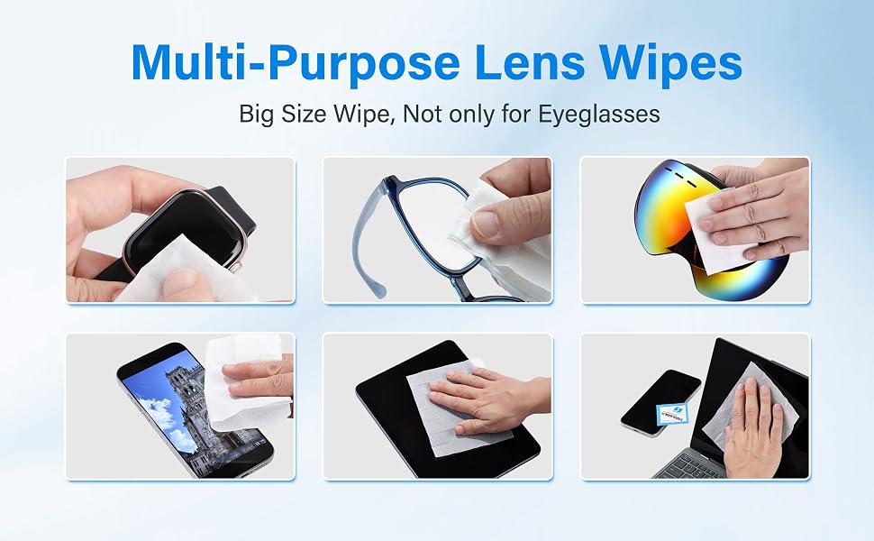Mult-purpose Lens Cleaner Wipes