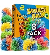 Stringy Balls & Sensory Toys 8 Pack - Fidget Toys Sensory Gifts for Kids Ages 3 4 5 6 7 8 + Year ...