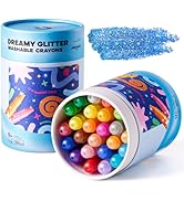 Jar Melo Glitter Crayons for Toddlers 1-3, Non-Toxic Washable Crayons for Kids, Ultra-Silky and T...
