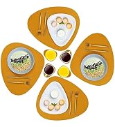 GIVERARE Placemats Set of 4 Coasters and 4 Faux Leather Place mats, Heat-Resistant Placemat 17x14...