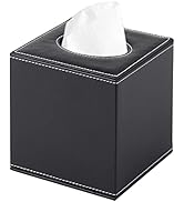 RHCSZ PU Leather Tissue Box Cover Square,Upgrade Large Size Napkin Holder Pumping Paper Case Disp...