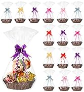 Yesland 16 Pcs Plastic Oval Basket for Gifts Empty, Small Bread Basket Food Storage Baskets with ...