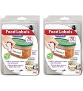 Erasable Food Labels 2-Pack Starter Kits With Pen & Erasers, Reusable Label Multi-Color, Freezer,...