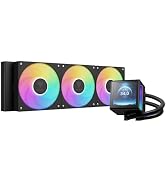 GAMDIAS CHIONE P5 360mm AIO CPU Liquid Cooler, Rotatable Magnetic 3.4 IPS LCD Screen Display, Ful...