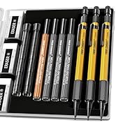Four Candies 3PCS 1.3mm Mechanical Pencil Set with Case, Metal Heavy Duty Carpenter Pencils with ...