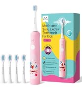 Marlincare Kids Electric Toothbrush with Voice Encourage, for Ages 3+, Pink | Make Brushing Fun, ...