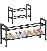 Abiglifty 2-Tier Expandable Shoe Rack,17"-33" Adjustable Shoe Rack for Closet,Metal Shoes Shelves...