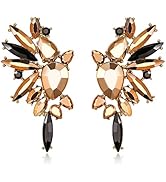 EVER FAITH Vintage Rhinestone Statement Earrings, Fashion Bling Colorful Marquise Drop Crystal Cl...