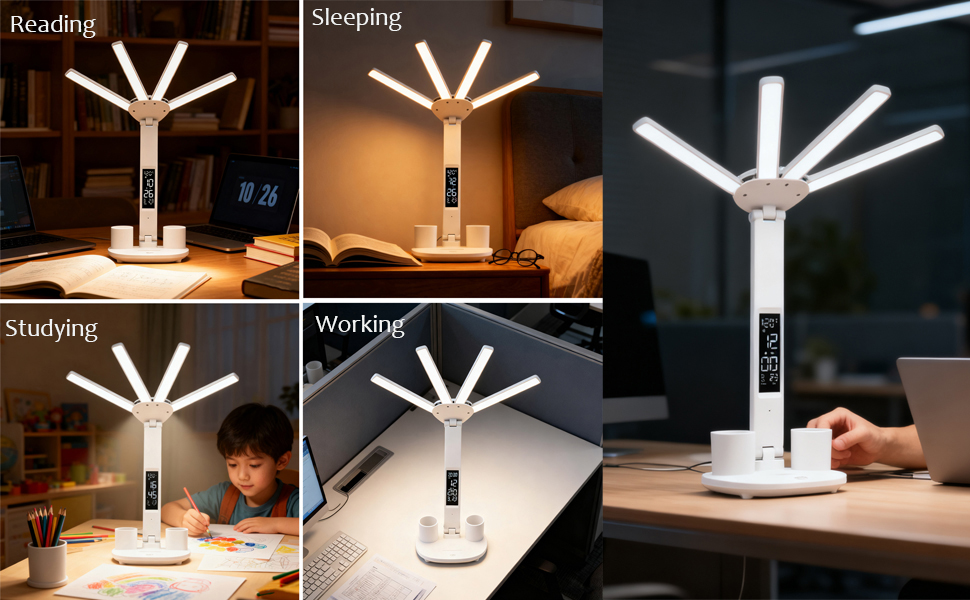 Foldable Lamp for Table Bedroom Bedside Office