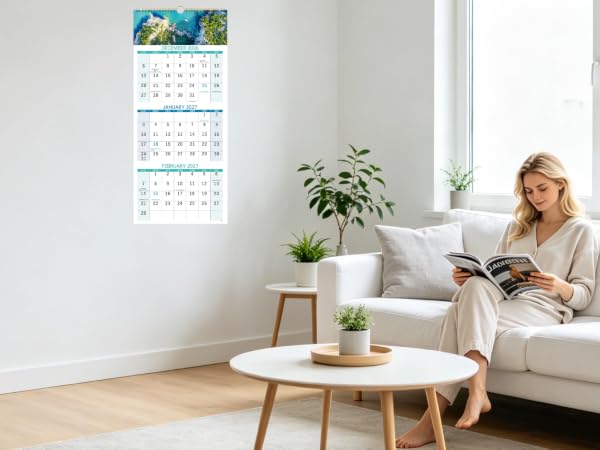 2027 Calendar, 3-Month Wall Calendar Vertical, Dec 2026 - Jan 2028 Wall Planner