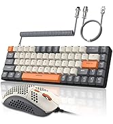 ZIYOU LANG RK-T8PR0 Wired 65% Mechanical Gaming Keyboard and Mouse Combo with RGB Backlit Anti-gh...