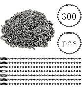 300 Pcs Black Ball Chain Bulk,Metal Bead Chain,Keychain Chains,Black Nickel Plated Metal 3.9