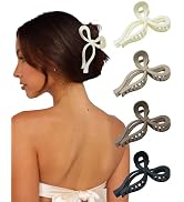 4 PCS Bow Hair Clips Bow Claw Clip for Women Nonslip Large Hair Claw Clips for Thin and Thick Hai...