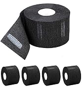 Disposable Paper Barber Neck Strips - 5 Rolls 500 Strips Black Professional Stretchy Paper Neck B...