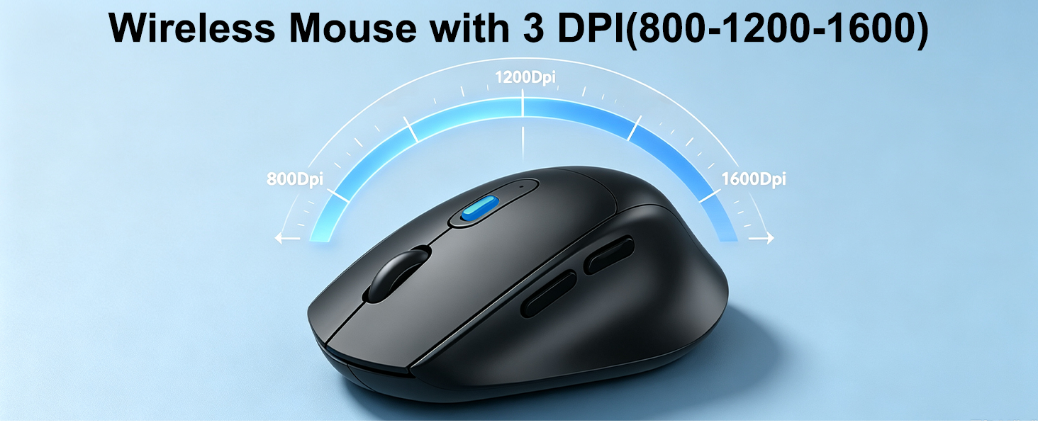 Wireless Mouse with 3 DPI(800-1200-1600)
