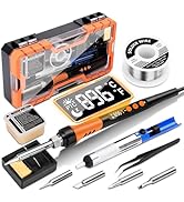 Soldering Iron Kit, Dmyond 90W LCD Digital Adjustable Temperature Soldering Gun with 5Pcs Tips, T...