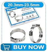 Yinpecly 40Pcs 20.3mm-23.5mm (3/4") Single Ear Hose Clamps PEX Crimp Rings | 304 Stainless Steel ...