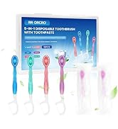 Mini Disposable Toothbrushes Set 5-in-1 Portable Pre-Pasted Travel Toothbrush with Toothpaste Ton...