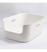 SpaceTime Extra Large Litter Box with High Sides,22.64"×14.76"×8.66" XL Multi Cat Litter Pan for ...