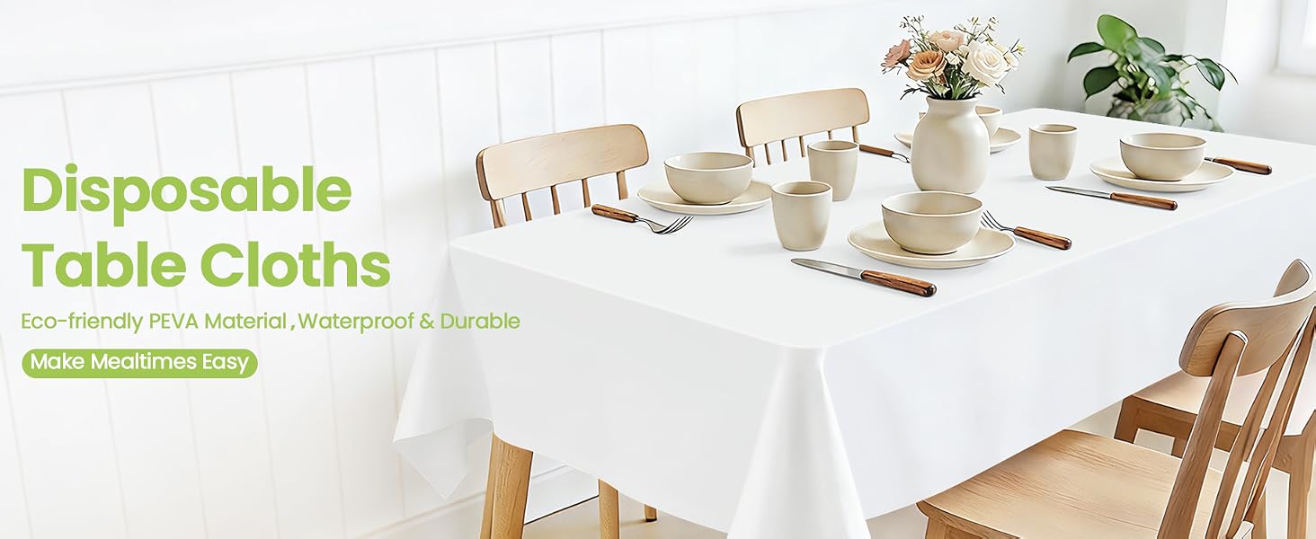 Plastic Table Cloth Disposable 4 Pack