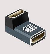 Twozoh 8K HDMI Coupler (1-Pack), HDMI 2.1 Female to Female Adapter Up Angle 90 Degree, Support 8K...