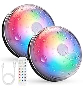 Combuh Rechargeable RGB Ambient Shower Light Waterproof Inside, 15 Color Changing Mood Lighting f...