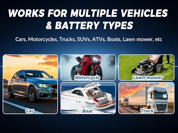 WORKS FOR MULTIPLE VEHICLES & BATTERY TYPES