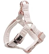 ARING PET Dog Halter Harness, Velvet Dog Harness, Adjustable No Pull White Dogs Halter Harness.