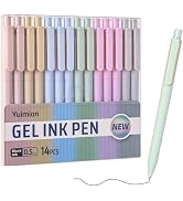Yuimion Gel Pens 14 Pack, Retractable Quick Dry Cute Gel Ink Pens Fine Point 0.5mm, Smooth Writin...