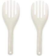 2Pcs White Jumbo Large Plastic Rice Paddle Spatula Scoop Fork-Like, 10.63" (27 cm) Long, Serving ...