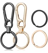 LUCKINEE Metal Keychains Key ring with Carabiner Clip, Spring O Ring for Men Women, Quick Release...