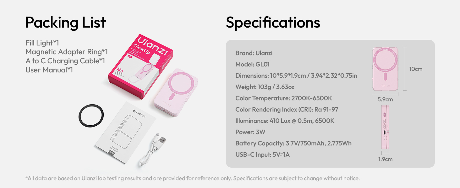 GL01 Magnetic Selfie Light LED Dual Fill for MagSafe iPhone