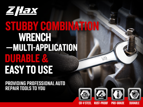 stubby combination wrench