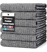 Homaxy Premium Kitchen Towels(18”x 28”, 6 Pack), Large Cotton Kitchen Hand Towels, Flat and Terry...