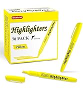 70 Pack Highlighters, Shuttle Art Yellow Highlighters with Versatile Chisel Tip, Highlighter Mark...