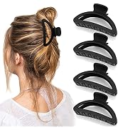 Canitor 4Pcs Black Hair Clips, Hair Clips for Women Claw Clip for Thick Hair Semicircle Hair Clip...